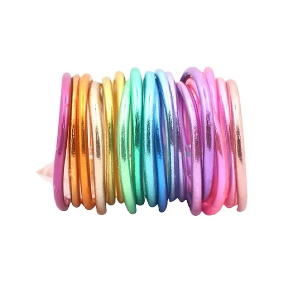 WATERPROOF Colorful Metallic Bangle - Raspberry - Picture 1 of 2